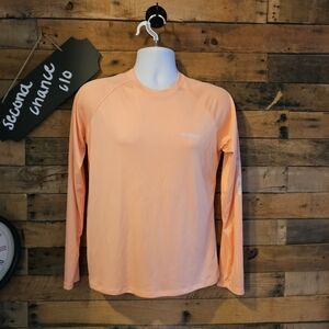 Columbia PFG Unisex Fishing Shirt Peach Long Sleeve Performance Omni-shade Sz M